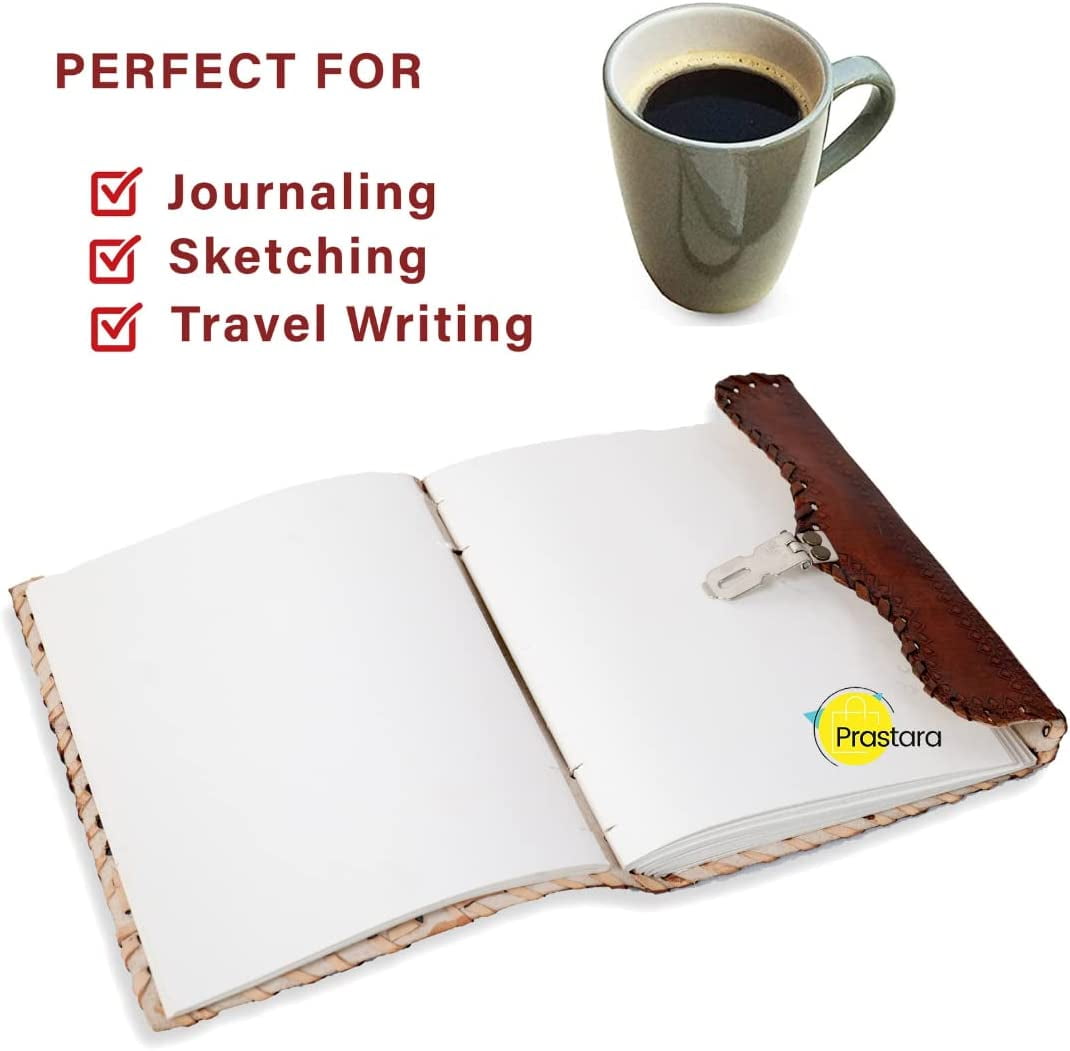 Leather Journal Diary Antique Blank Book 10" Vintage Style Brown Notebook Daily Planner With Lock and Key For n & Women Vintage Leather Bound Journals Leather Notepad Diary Unlined Leather Craft Paper