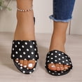 thumbnail image 4 of Samdudou Womens Summer Shoes Casual Flat Sandals Classic Polka Dot Print Open Toe Slip On Slides Wide Strap Smooth Fabric Beach Pool Vacation Footwear for Ladies, 4 of 9