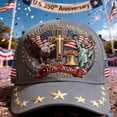 thumbnail image 3 of Patriotic Baseball Cap US 250th Anniversary Cap Flag, Statue of Liberty Star Embroidery Hat Adjustable Hats for Men Women United States, 3 of 9