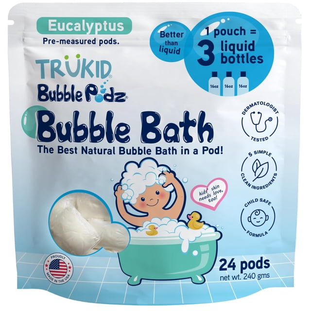 Burbujas de baño en cápsulas TruKid Eucalipto, 24 unidades