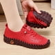 thumbnail image 1 of Zapatillas De deporte De cuero para Mujer, mocasines cómodos sin cordones, zapatos De hilo De coser a mano, zapatos De mamá, 1 of 4