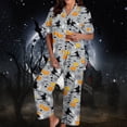 thumbnail image 2 of MuXiKeJi Clothes Oversize Fit Pumpkin Pattern Halloween Short Sleeve Long Pant Pajama Set, Soft Fabric Home Sleepwear Casual Indoor Daily Lounging for Ladies Women Loose Pumpkin Pajama Set, 2 of 7