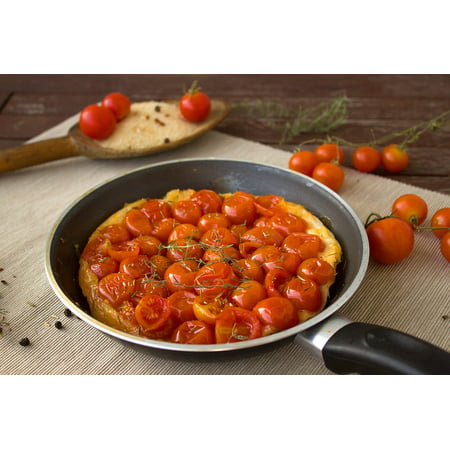 Canvas Print Fry Up Pan Puff Pastry Dough Tomatoes Cake Tarte Stretched Canvas 10 x