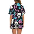 thumbnail image 7 of 2 Pieces Halloween Pajamas Set for Women Cozy Lounge Outfit Pumpkin Ghost Sleepwear Top and Shorts Festival Everyday Wear, 7 of 7
