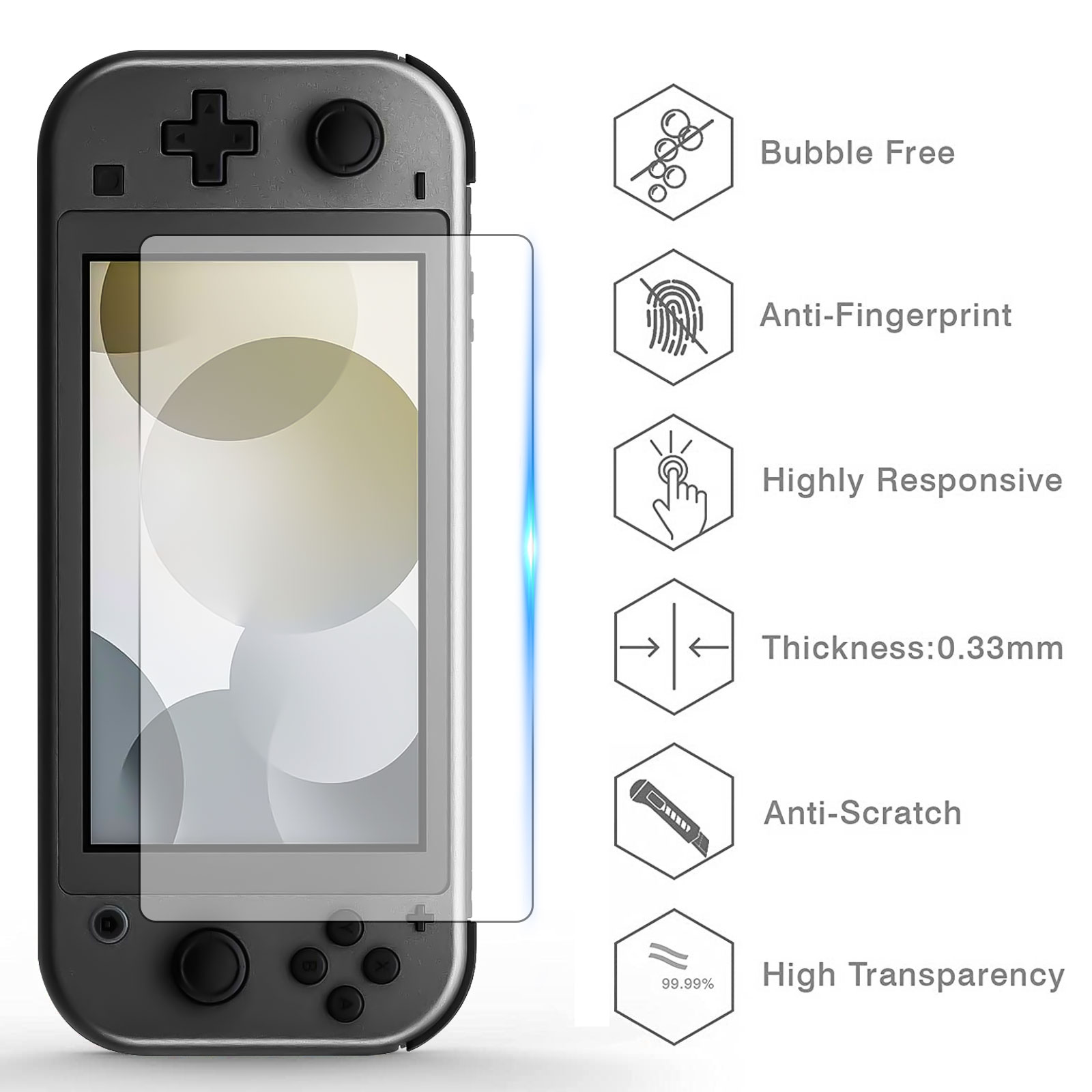 Switch Lite Accessories Bundle, EEEkit Carrying Case Fit for Nintendo Switch Lite 2019 Console with Tempered Glass Screen Protectors, Clear Case, Charging Cable, Thumbstick Cap, NS Lite Accessories - image 4 of 9