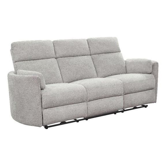 Pemberly Row Contemporary Power Glider Reclining Sofa in Gray