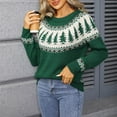 thumbnail image 5 of oqasdz Women Sweaters Christmas Tree Jacquard Pullover Sweater Round Neck Winter Tops Soft Yarn Holiday Party Casual Versatile, 5 of 6
