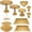 Gold, variant on Set of 9 Cake Stands Metal Cupcake Stand Set Multiple Styles Candy Fruit Display Tower Dessert Plate Cake Serving Tray for Birthday Party Wedding Anniversary Baby Shower Engagement (Pink)