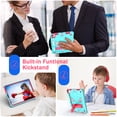 thumbnail image 3 of Kids Case for iPad Pro 11" 2022/2021/2020/2018/iPad Air 5/Air 4 10.9", Heavy Duty Rugged Cover with Foldable Kickstand Crossbody Shoulder Strap Pencil Holder Shockproof Case,Black+Rose, 3 of 6