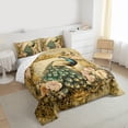 thumbnail image 3 of jejeloiu Chic Peacock Queen Comforter Set,Rustic Flower Floral Bedding Sets,Green Brown Gold Bedding Comforter Set For Adults,Microfiber Bedroom Decor Reversible,3-Piece, 3 of 8