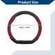 thumbnail image 4 of Cubierta de volante de cuero PU Unique Bargains, protector de volante de ABS para automóvil, patrón de fibra de carbono negro rojo de 14.96" 1Pc, 4 of 6