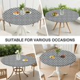 thumbnail image 7 of Gray Geometric Quatrefoil Pattern Round Fitted Tablecloth with Elastic Edge,Dining Table Cover Waterproof,Outdoor Round Tablecloth for Camping,Dining,Indoor and Outdoor, 7 of 7