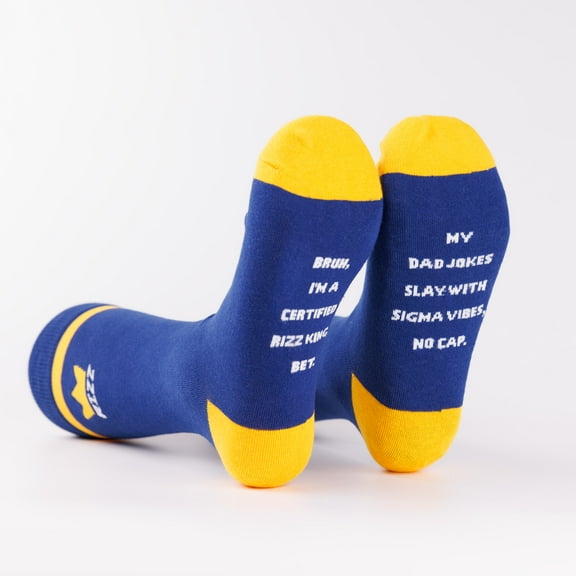 Funny Socks for Men - Men's Dress Socks with Dad Jokes and Stylish Patterns, Unique Gifts for Men Who Have Everything and Gifts for Dad from Daughter, Groomsmen Socks, Fun Socks for Men (BrainRot)