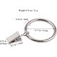thumbnail image 4 of Anillo de cortina extragrande de 6,35 cm con clips y ojales, gancho de metal inoxidable para decoración de ventanas, compatible con barras de hasta 5 cm (paquete de 10, plateado), 4 of 5