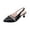 Black, variant on Womens Ladies Block Heel Pointed Toe Cross Strap Two Part Mary Jane Court Shoes Sandals White 7