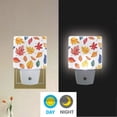 thumbnail image 2 of Yayeee LED Night Light for The Home Plug in With Light Sensors 2 Pack, Blue Leaves, 2 of 6