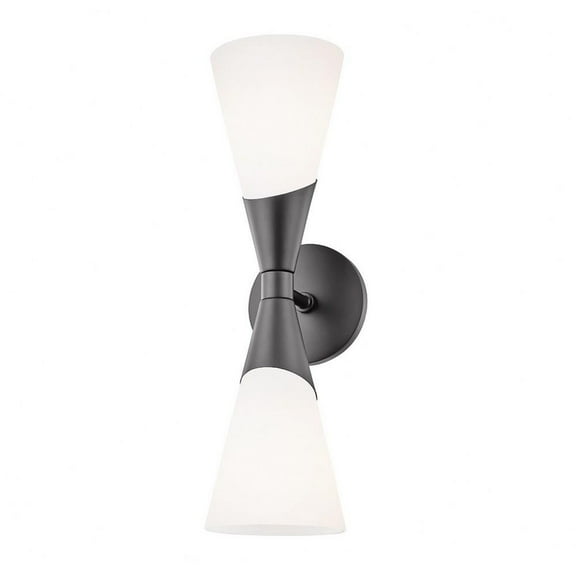 -2-Light Wall Sconce in Style-5 inches Wide By 17.5 inches High-Glossy Black Finish Bailey Street Home 735-Bel-3322000