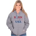 thumbnail image 3 of Popeye Born in the USA Proud American Zip Up Hoodie Men's Women's Brisco Brands S, 3 of 6