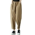 thumbnail image 1 of FAIWAD Women's High Elastic Waist Lantern Capris with Pockets, Loose Summer Slacks,, 1 of 7