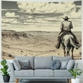 thumbnail image 4 of Fenyluxe  Western Wild West Landscape Illustration Mountains Cowboys Desert Cactus Plants Tapestry Wall Hanging Bedroom Living Room Dorm House Patry Decor Decorations Tapestry 50x40inch, 4 of 6