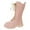 Pink, variant on Fozruso Winter Girls Boots Mid Calf Height Durable Comfortable Warm Lined Casual Non Sole Design For Toddler Kids Footwear,Waterproof Boots Sizes 10.5 Little Kid(4-4.5 Years)