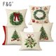 thumbnail image 2 of Christmas Tree Pattern Linen Throw Pillow Case, Decorative Cushion Cover, Car, Home, Sofa Decor, Merry Christmas, 2 of 4