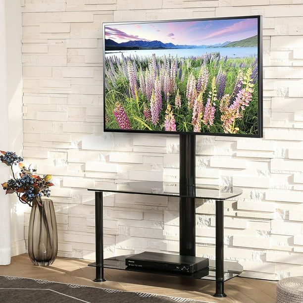 FITUEYES Swivel Floor TV Stand With Mount Height Adjustable for 32 50