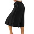 thumbnail image 7 of Nkmbld Capris Pants for Women Women's Drawstring Solid Casual High Waisted Wide Leg Pants Elastic Waist Walking With Pockets Pants, 7 of 7