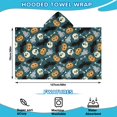 thumbnail image 2 of Halloween Spooky Icons Pattern Hooded Bath Towel，50"x30" for Ages 3 To 12 Kids, Quick Dry Lightweight Soft Microfiber Hood Beach Towel Cover Up for Kids, 2 of 7