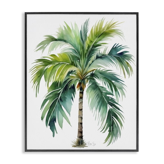 Stupell Industries Coastal Lagoon Majesty Palm Black Framed Giclee Art, 11 x 14, by Shelly Craig