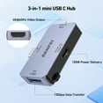 thumbnail image 3 of BENFEI USB C Hub 3-in-1, Super Compact, USB-C to HDMI 4K@60Hz, 10Gbps USB-A, 100W Power Delivery Compatible with iPad Pro, MacBook Pro/Air, iMac, iPhone 16/15 Pro/Pro Max, XPS, Thinkpad and More, 3 of 6