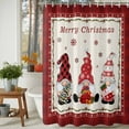 thumbnail image 3 of Christmas Gnome Shower Curtains for Bathroom, Xmas Dwarfs Snowflakes Beige Red Plaid Waterproof Fabric Shower Curtain for Bathroom Bathtub Decoration, Machine Washable, 36"x72", 3 of 9