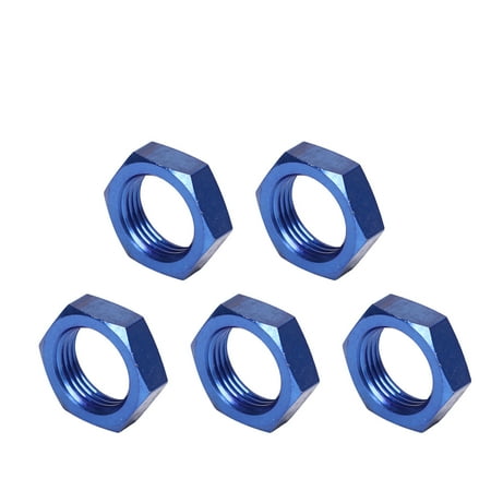 

Ccdes 5 Pcs AN8 Female Thread Hex Locking Nut Metal Alloy Lock Nut Fitting Adapter Blue Replacement For Bulkhead Fittings 8AN Lock Nut Fitting AN8 Fitting Adapter