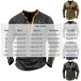 thumbnail image 2 of Mens Shirts, Mens Retro Henley Shirts Muscle Long Sleeve Button Cotton T-Shirt Slim Fit Casual Washed Top, 2 of 4