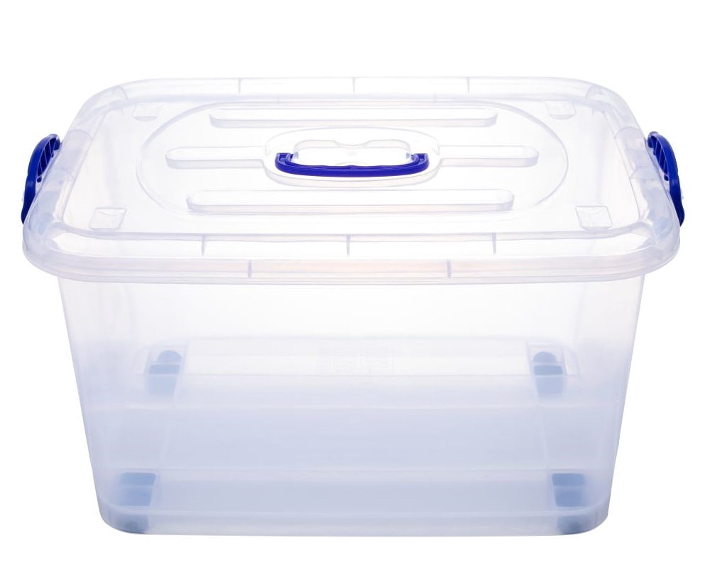 32L Plastic Storage Box with Wheels, 20"x13.5"x11" for Adults and Teens