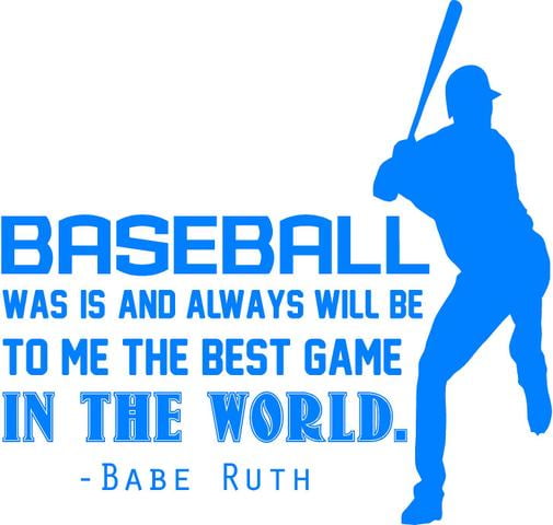 12qts Babe Ruth Quote Wall Decal Vinyl Sticker Legendary Baseball Player Home Interior Removable Art Decor