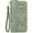 A02 Green, variant on Women's Wallet Wristlet Ladies Phone Purse RFID Blocking Large Card Holder Double Zip Grip Strap Vegan Leather
