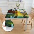 thumbnail image 2 of nygtbtfer Blue Image Design Tablecloth, Landscape Printed Tablecloth Fitted Tablecloths for Indoor, Dining Table Cover for Party Family Gathering,  46*46, 2 of 8