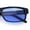 Black Frame - Blue Lens, variant on Mens Snug Fit Color Lens Slim Rectangular Plastic Sunglasses / Black - Yellow