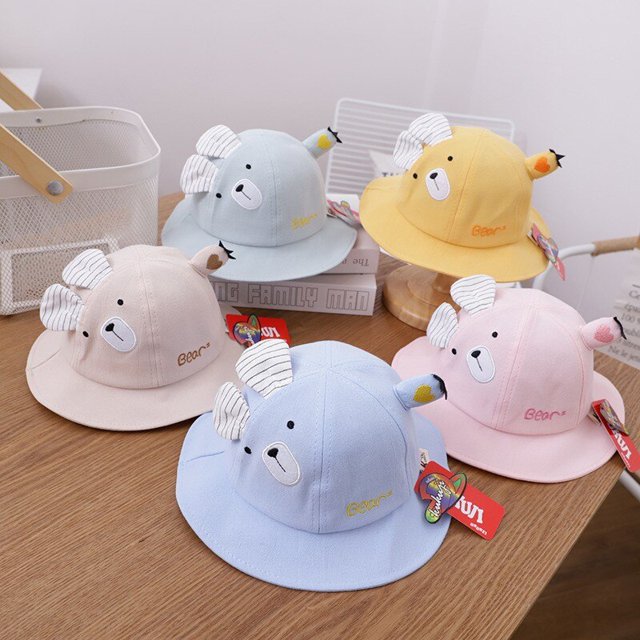 Cartoon Baby Hat Soft Spring Summer Kids Girl Boy Bucket Cap Outdoor Children Toddler Fisherman Beach Sun Hat2fit 1 to 3 years old He Qiyong unisex