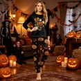 thumbnail image 5 of HTHLVMD Print Pjs, Top Bottom Sleepwear, Family Matching Pajamas, Halloween Sleep Set, Halloween Bow Ghost Pumpkin Floral Family Matching Pajamas Set, Long Sleeve Crew Neck 2 Piece Loungewear, XXL, 5 of 5