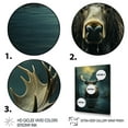 thumbnail image 3 of Designart "Coastal Wanderer Blue Moose wall art" Animals Canvas Art Print, 3 of 5