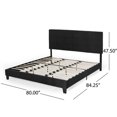 thumbnail image 5 of Deluxe King Size Bed Frame with Fabric Upholstered Headboard, Platform Style with Wood Slat Support, No Box Spring Needed, Designed for Comfort and Durability - Black, 5 of 5