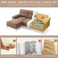 thumbnail image 3 of 85'' Modern Sectional Sofas Couches for Living Room, Chenille L Shaped Couches with Chaise for Small Spaces, Reversible Chaise, 3 Seater(Brown), 3 of 7
