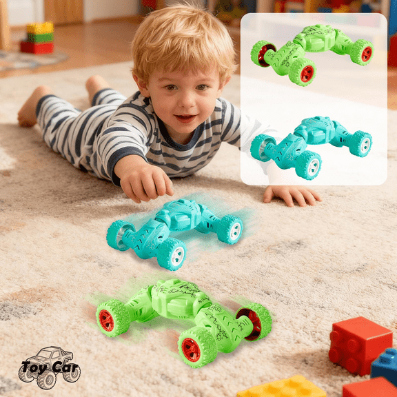 Friction Powered Transform Stunt Toy Car, Inertia Deformable Climbing Off Road Mini Car Model, Kids Play Vehicle, Birthday Holiday Gift Choice for Boys, Girls, Family & Friends Ages 3