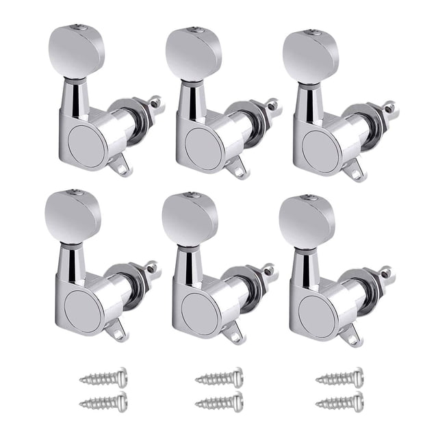 Clavijas de afinación de guitarra Sunnimix 6x Piezas Botón ovalado sellado Argenta 6R