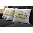 thumbnail image 5 of Ambesonne White Throw Pillow Cover 4 Pack, Valentines Sun Romance, 18", Yellow Charcoal Grey, 5 of 5