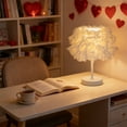 thumbnail image 6 of Elainilye Feather Table Lamp, High-End Luxurious Bedside Lamp for Wedding Room Decoration, Girly Bedroom Lighting, Valentine's Day Decor, Perfect for Nightstand and Dresser, 6 of 6