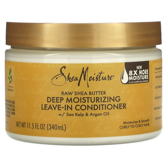 SheaMoisture, Raw Shea Butter, Deep Moisturizing Leave-In Conditioner, Curly to Coily Hair, 11.5 fl oz