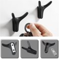 thumbnail image 1 of 4 ganchos para abrigos de pared doble de alta resistencia, ganchos de pared de aleación de zinc macizo, ganchos de puerta para entrada, dormitorio, sala de estar, cocina, tornillos incluidos (negro ma Afortunado Sencillez, 1 of 2